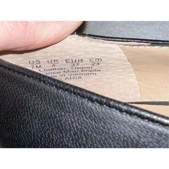 Women’s Black Leather Franco Sarto Pointed Ballet Flats US 7 EU 37 - Picture 5 of 9